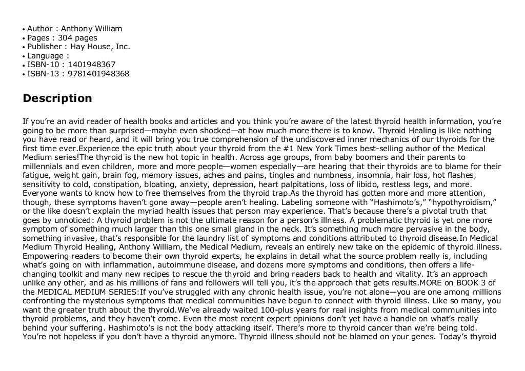  BEST SELLING 1 Medical Medium Thyroid Healing The Truth Behind 