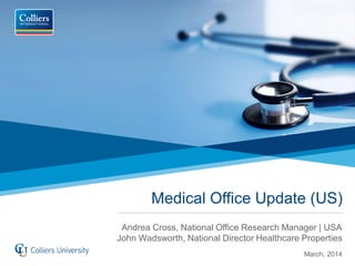 Medical Office Update (US)
Andrea Cross, National Office Research Manager | USA
John Wadsworth, National Director Healthcare Properties
March, 2014
 