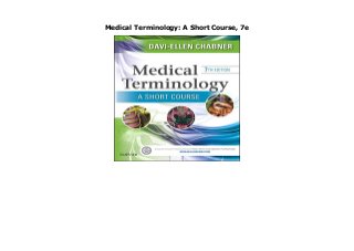 Medical Terminology: A Short Course, 7e
Medical Terminology: A Short Course, 7e by Davi-Ellen Chabner BA MAT Quickly master the basics of medical terminology and begin speaking and writing terms almost immediately! Using Davi-Ellen Chabner s proven learning methods, Medical Terminology: A Short Course, 6th Edition omits time-consuming, nonessential information and helps you build a working medical vocabulary of the most frequently encountered suffixes, prefixes, and word roots. Medical terms are introduced in the context of human anatomy and physiology to help you understand exactly what they mean, and case studies, vignettes, and activities demonstrate how medical terms are used in practice. With all this plus medical animations, word games, and flash cards on the companion Evolve website, you ll be amazed at how easily medical terminology becomes part of your vocabulary. click here https://alhamdulilahlead.blogspot.mx/?book=1455758302
 
