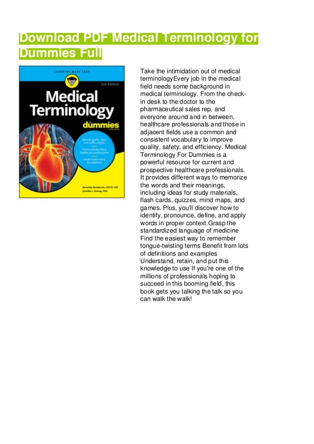 Medical terminologyfordummies