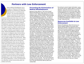Medical  Whistleblower  Brochures 21    Partners With  Law  Enforcement Slide 2