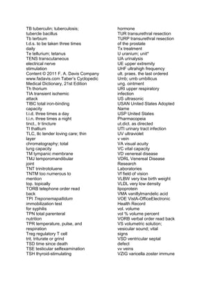 Medical Abbreviations