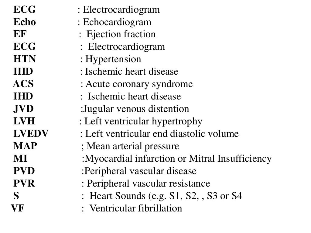 Medical abbreviation used in clinical setting