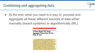 Combining and aggregating data
● At the end, what you need is a way to process and
aggregate all these different sources o...