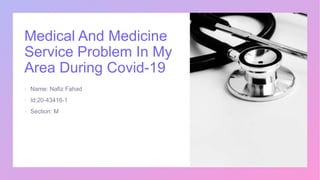 Medical And Medicine
Service Problem In My
Area During Covid-19



 