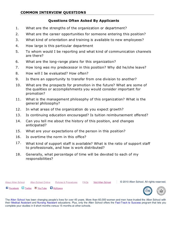 The Allen School's 5 Part Medical & Nursing Assistant Interview Proce…