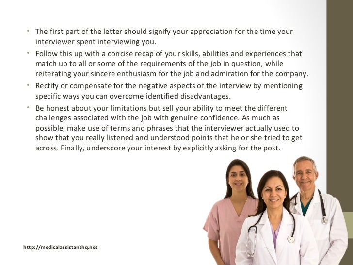 Medical assistant thank you letter after interview