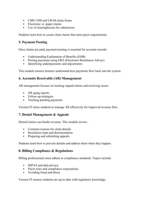 Medical Billing & AR Training Hyderabad | DOCX