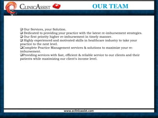 OUR TEAM Our Services, your Solution.