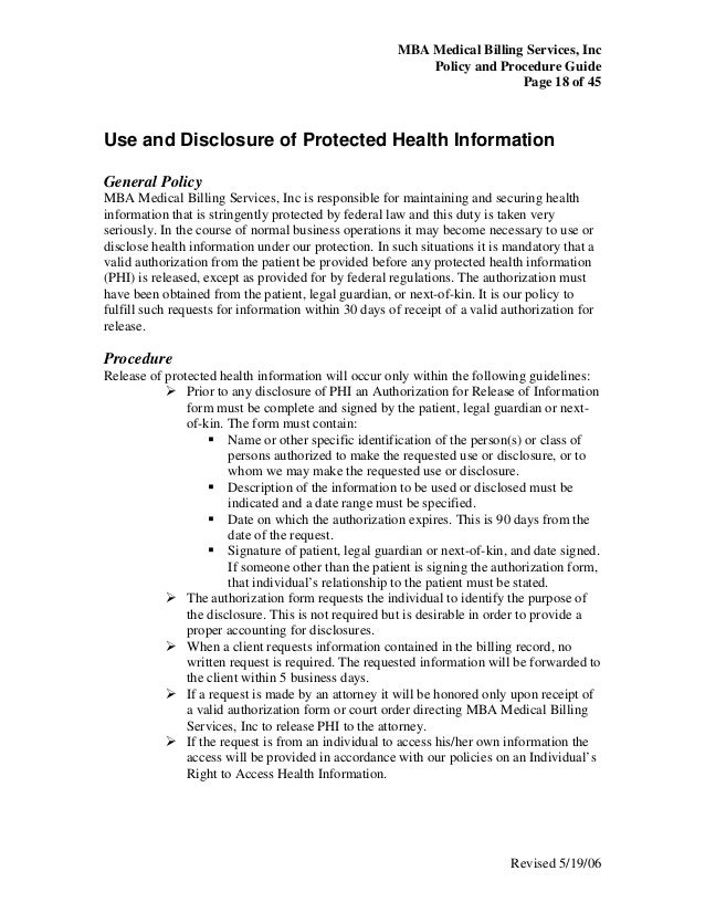 medical billing policy procedure guide hipaa policy templates