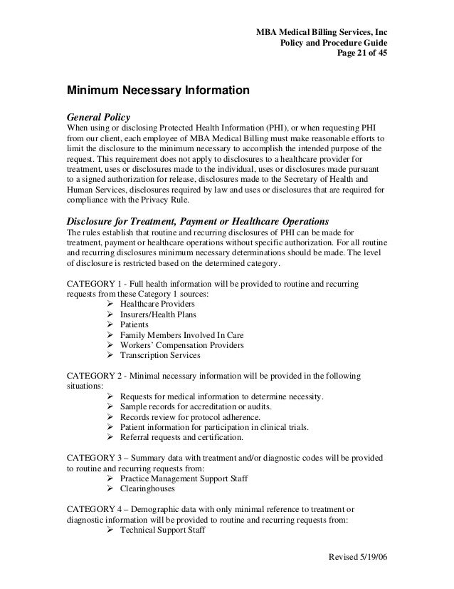 medical billing policy procedure guide hipaa policy templates