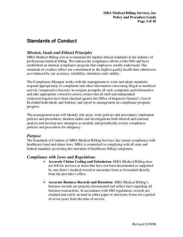 medical billing policy procedure guide how to write a bill for work done