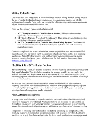 Medical Billing Services: What You Need to Know About Coding and ...