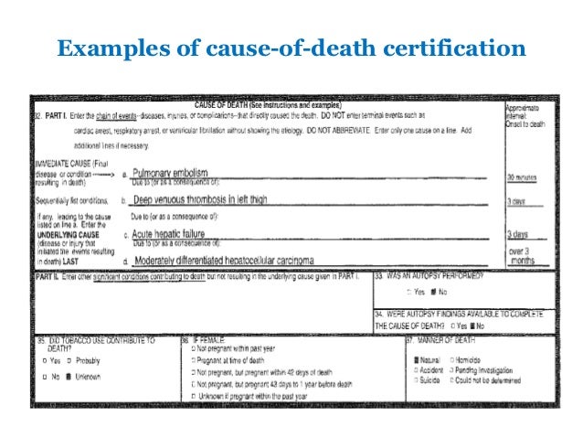 medical certification of the cause of death death certificate example