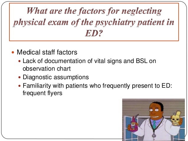 medical clearance for a psychiatric patient in ed ed frequent flyers