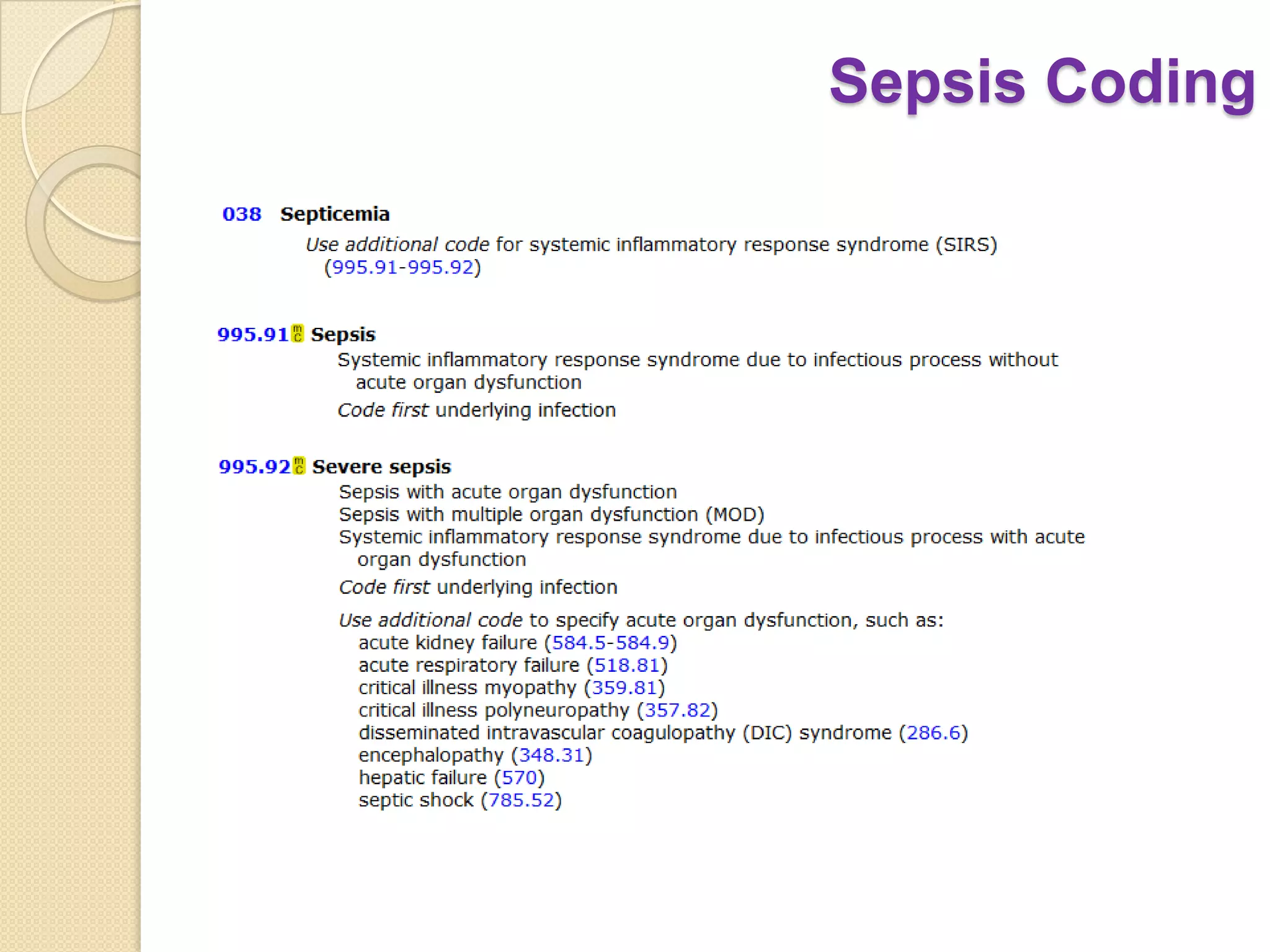 Sepsis Coding
 