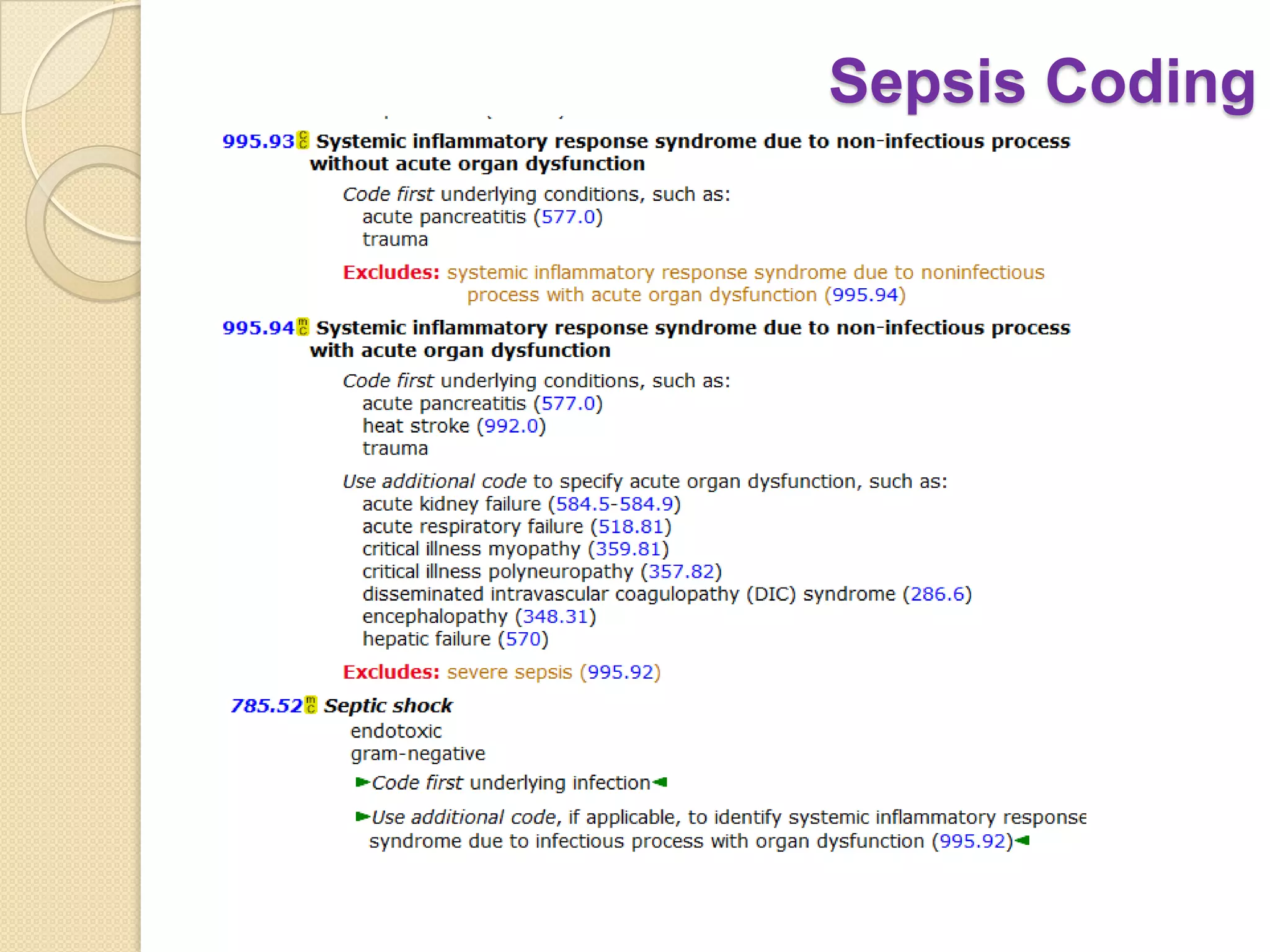 Sepsis Coding
 