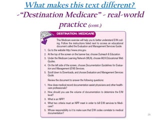What makes this text different?
-“Destination Medicare” - real-world
practice (cont.)

29

 