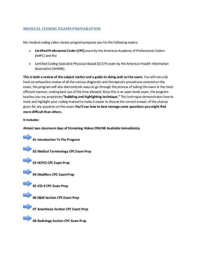 Medical Coding Exams Preparation Medical Coding Exams Preparation