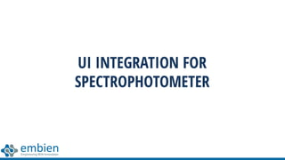 UI INTEGRATION FOR
SPECTROPHOTOMETER
 