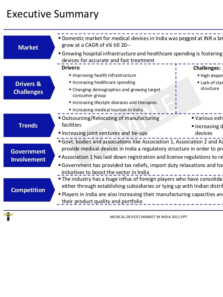 Medical Devices Market in India 2011 Sample
