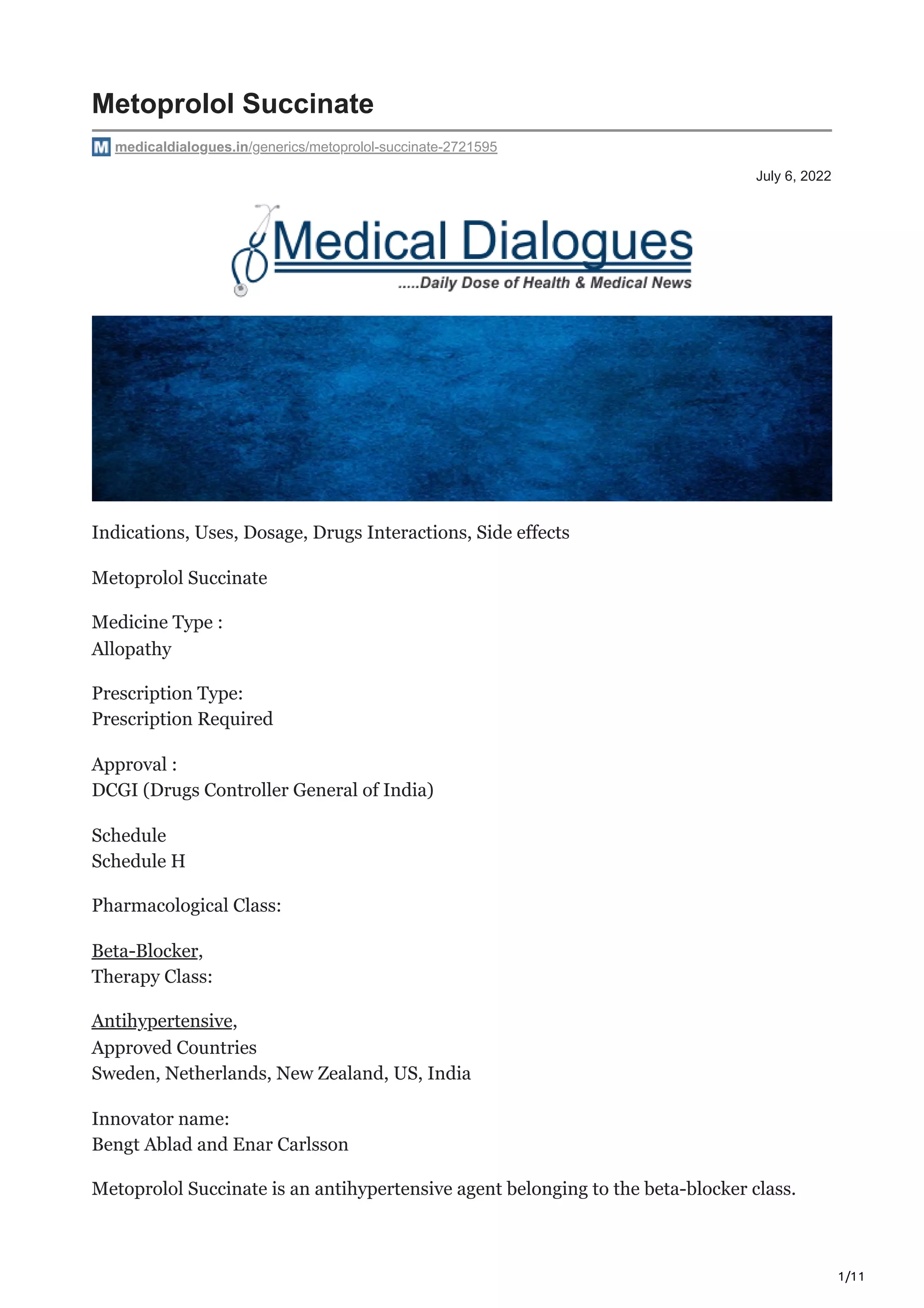 METOPROLOL USES DOSAGE SIDE EFFECTS visual data 8