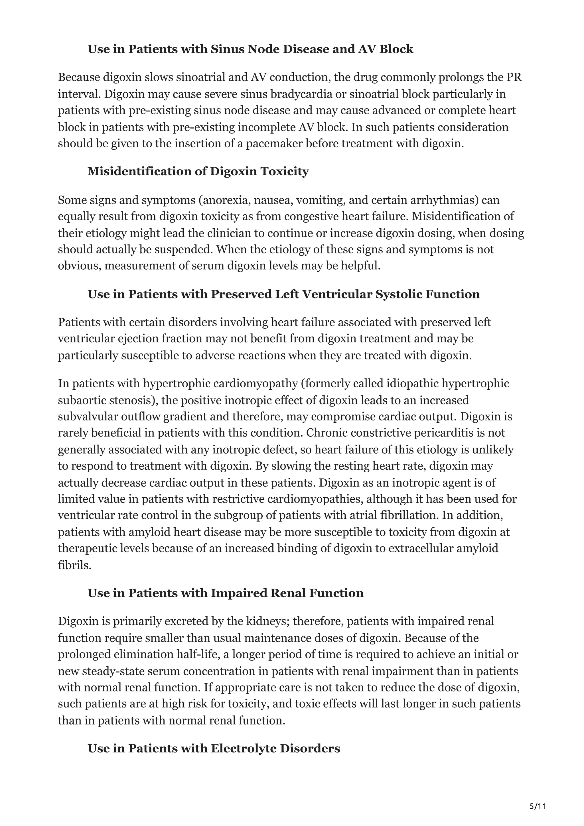 Digoxin: Indications, Uses, Dosage | PDF
