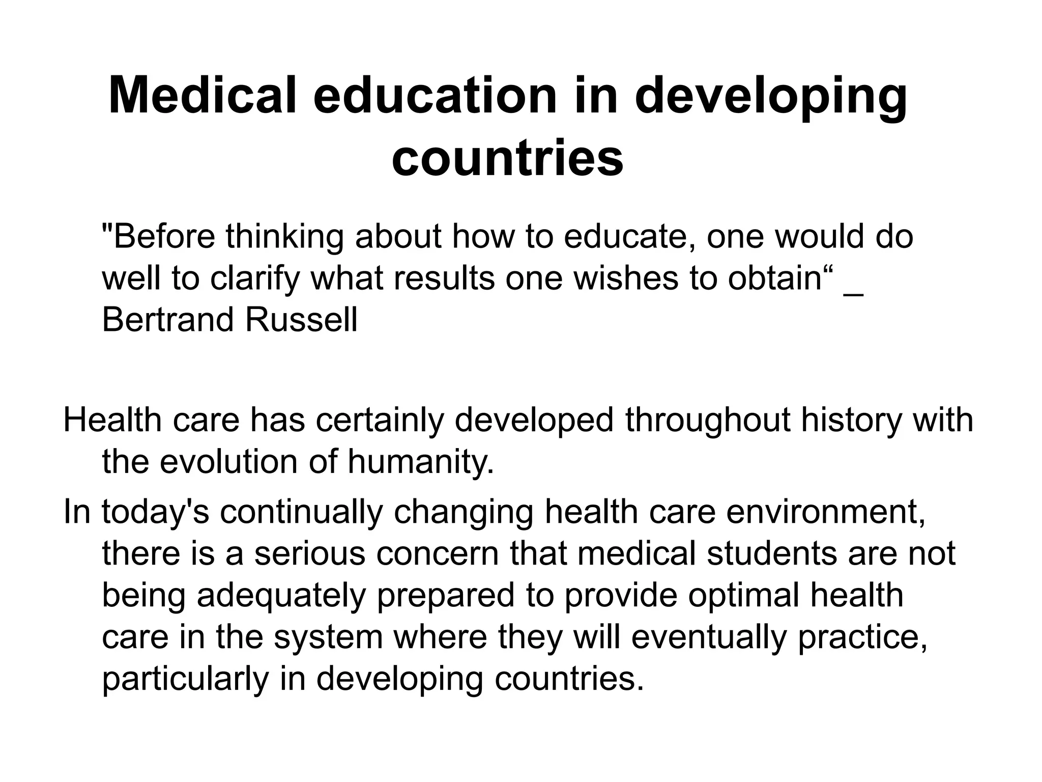 Medical Education In Developing Countries Pptx