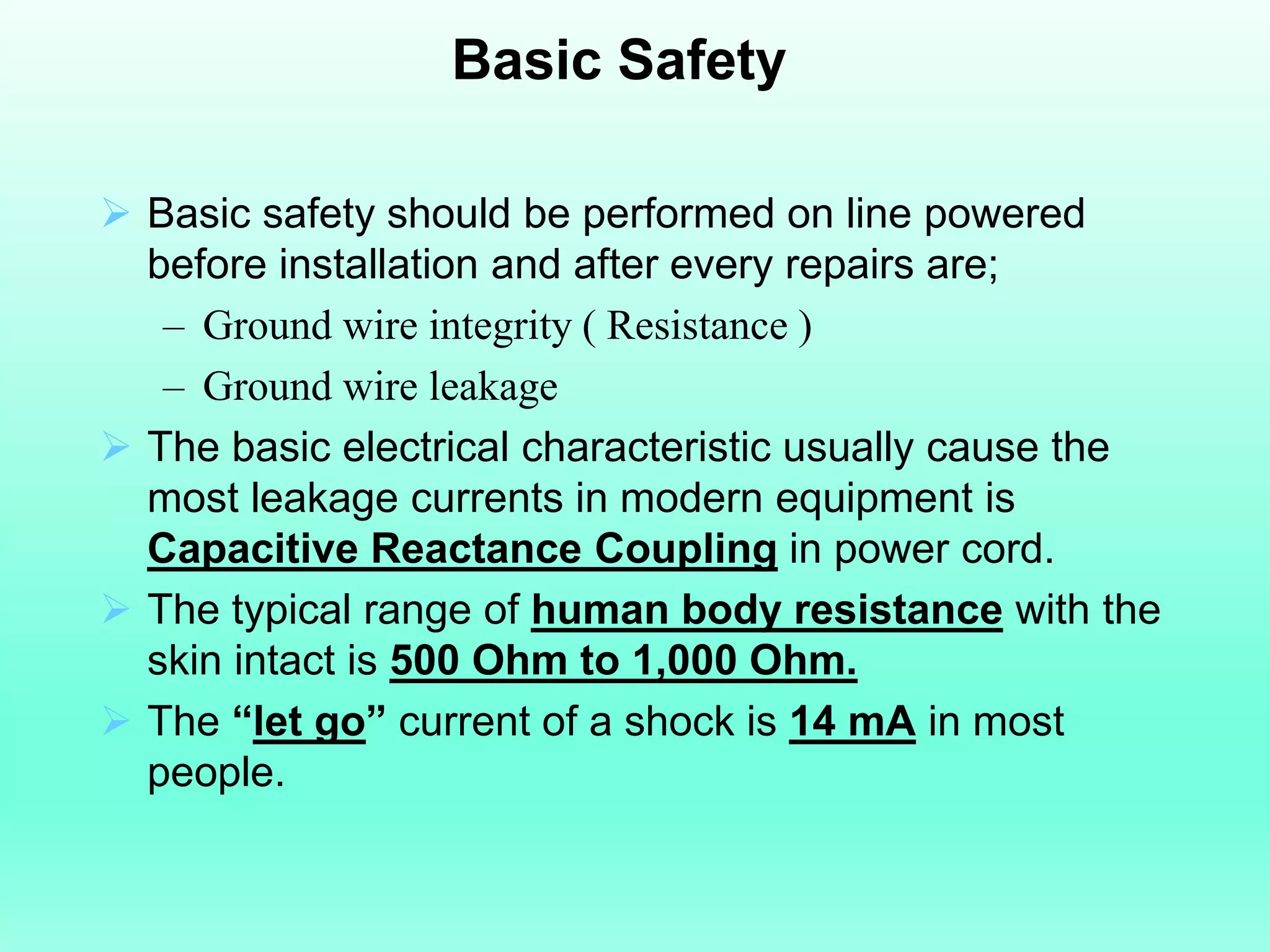 Medical Electrical Safety PPT
