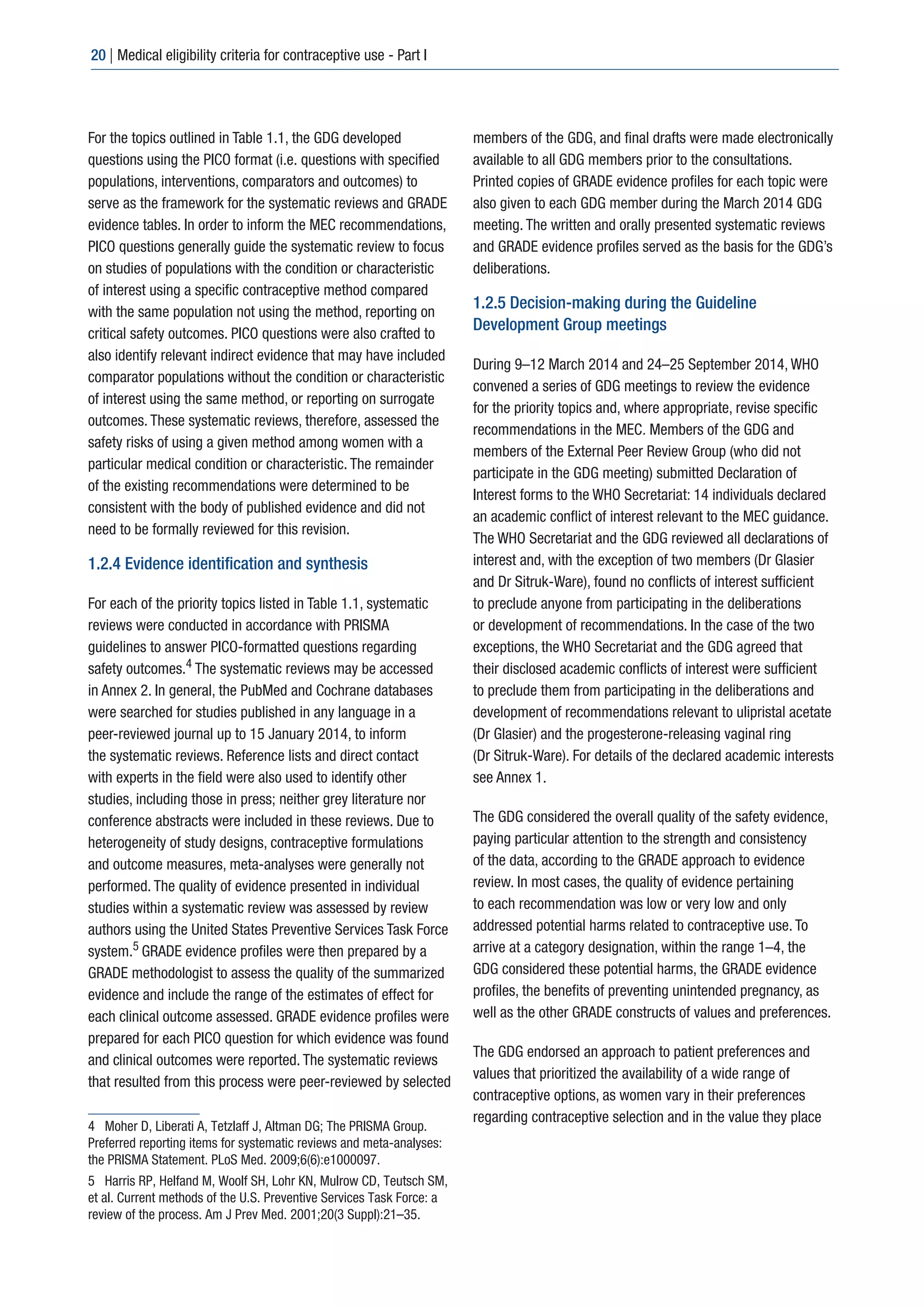 Medical eligibility criteria for contraceptive PDF Birth Control