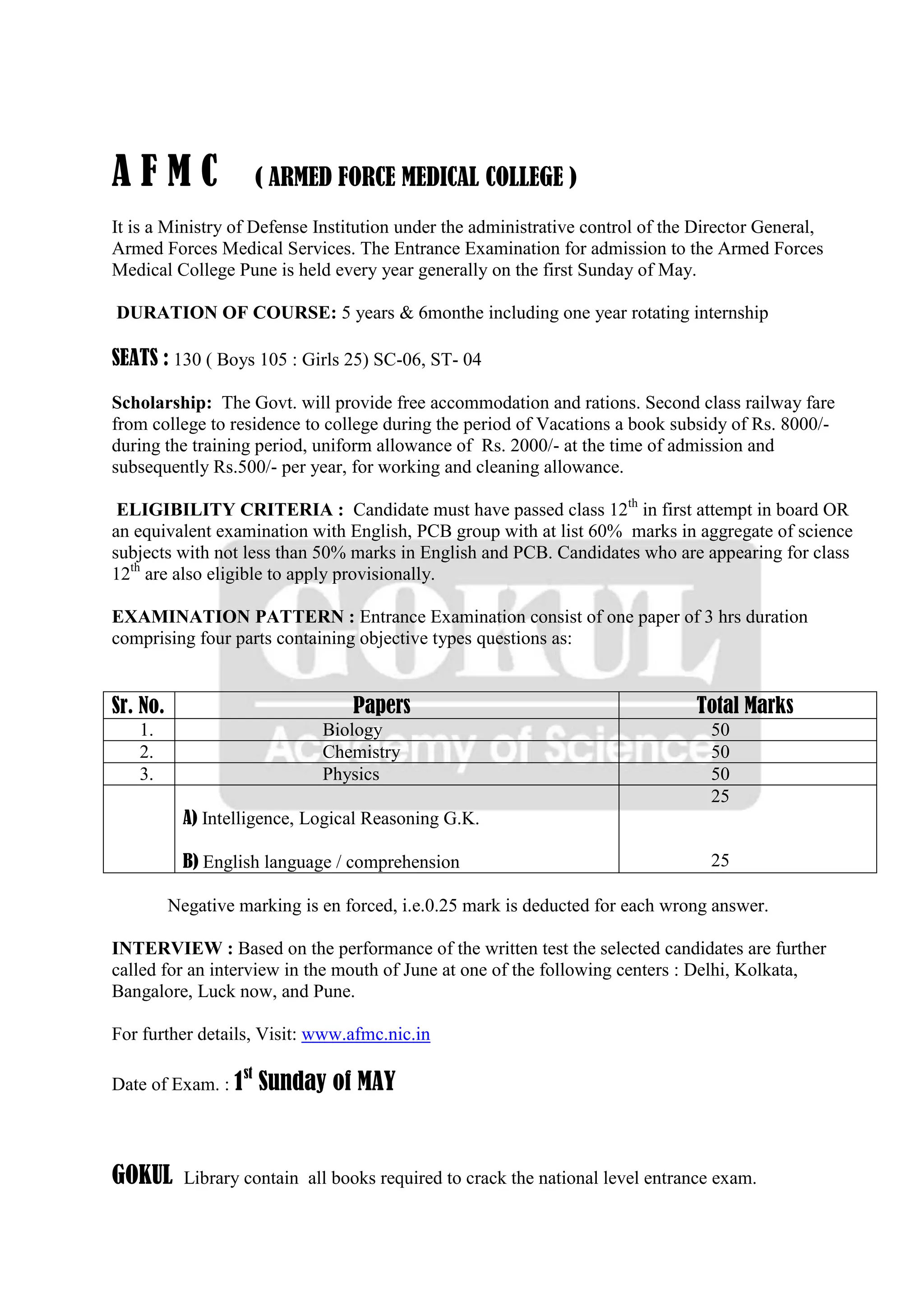 Medical entrance exam | DOCX