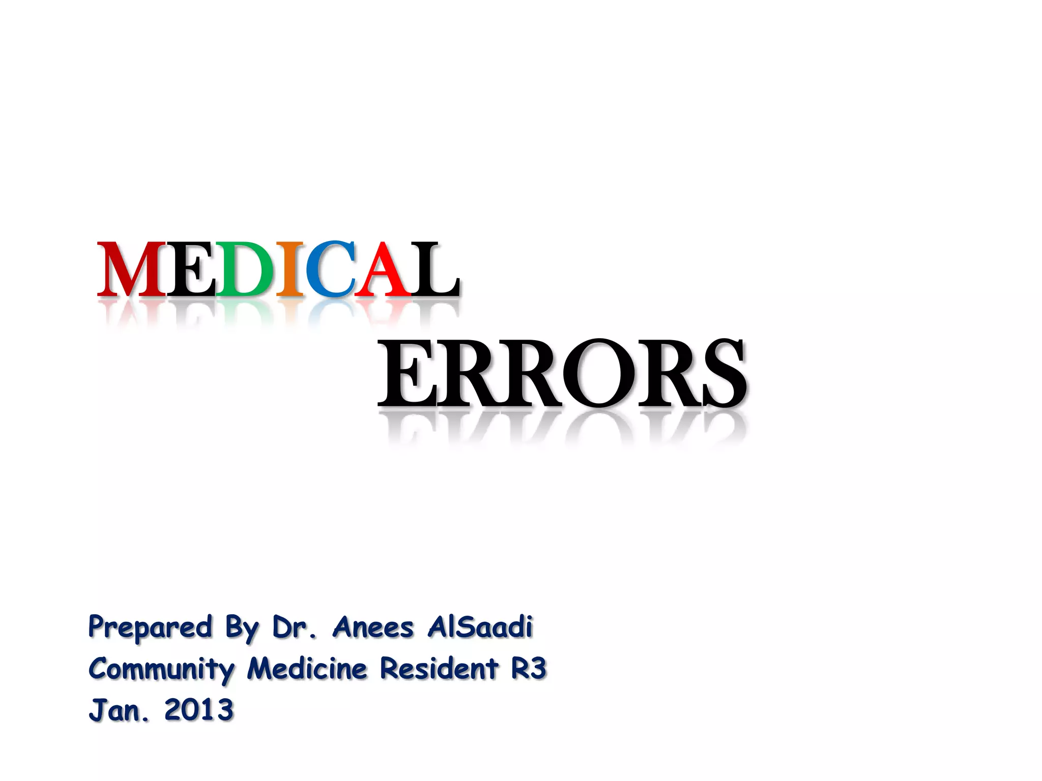 Medical errors PPT