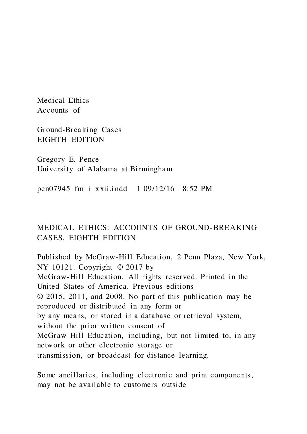 Medical Ethics Accounts Of Ground Breaking Cases Medical EthicsAccounts of Ground-Breaking CasesEI | PDF