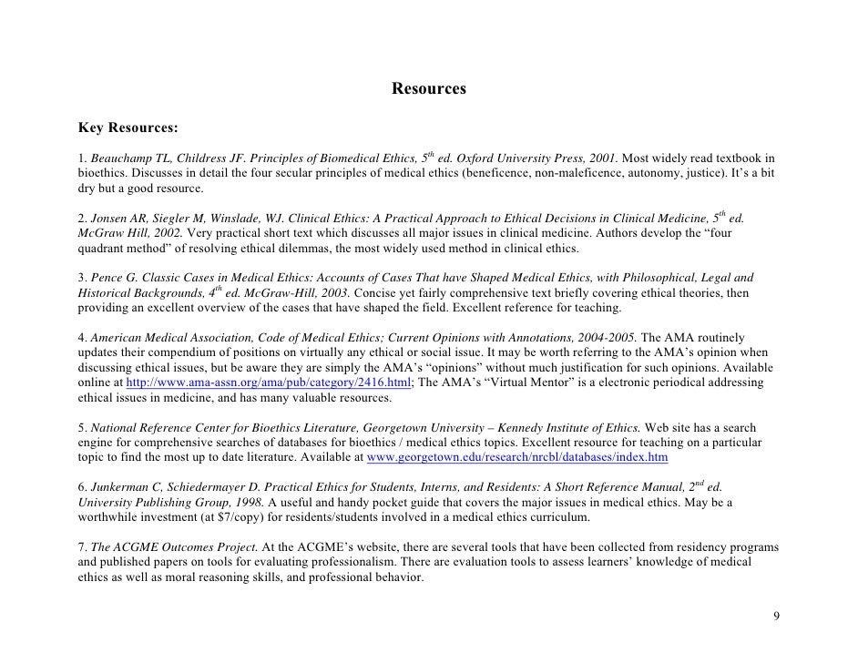 Essay on medical ethics