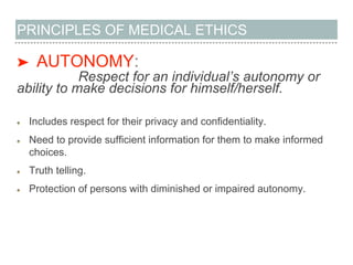 MEDICAL ETHICS AND IT'S RELATIONSHIP TO PATIENTS | PPTX