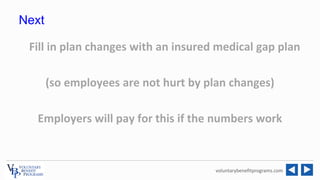 voluntarybenefitprograms.com
Fill in plan changes with an insured medical gap plan
(so employees are not hurt by plan chan...