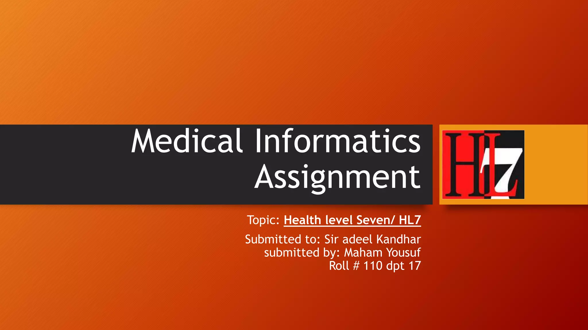 HL7 Health level 7 PPT