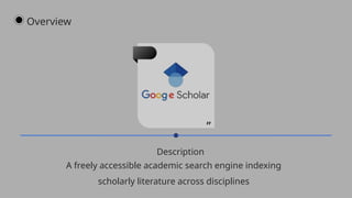 ”
A freely accessible academic search engine indexing
scholarly literature across disciplines
Description
Overview
 