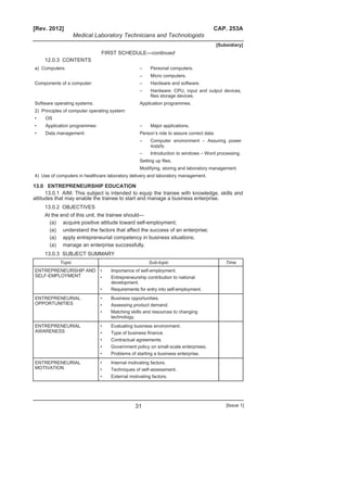 Medical Laboratory Technicians and Technologists ACT No. 10 of 1999 | PDF