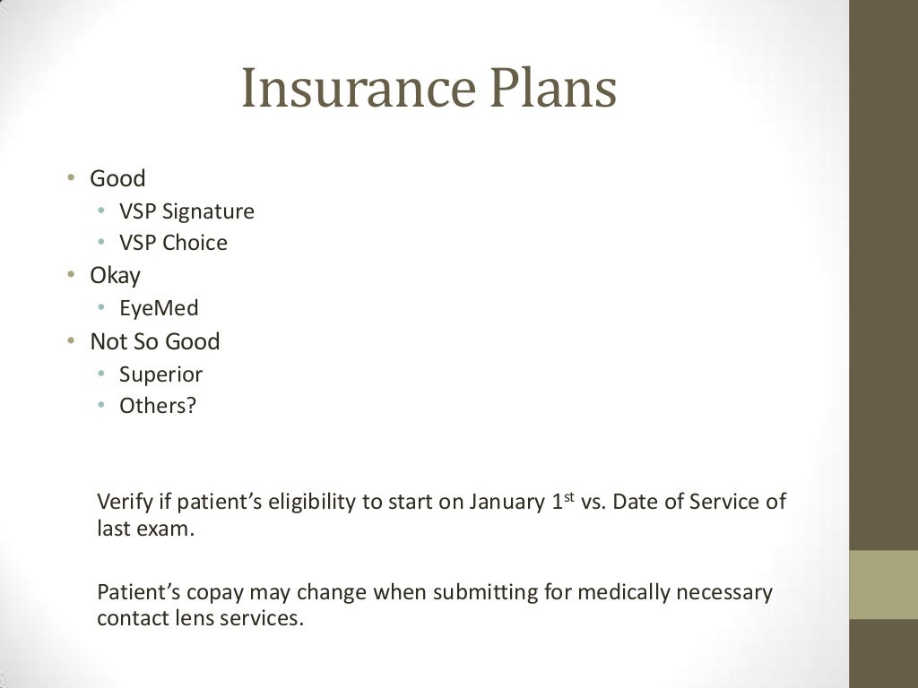 Medically necessary contacts