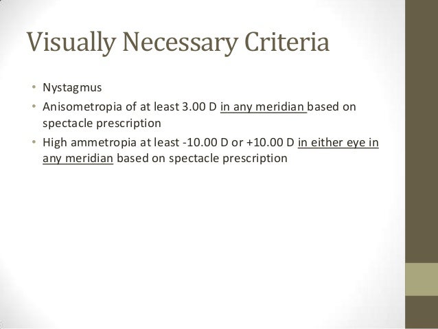 Medically necessary contacts
