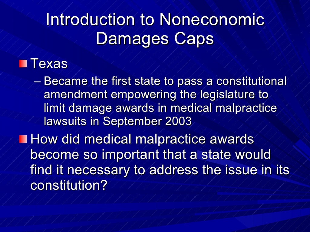 Introduction to Noneconomic Damages Caps