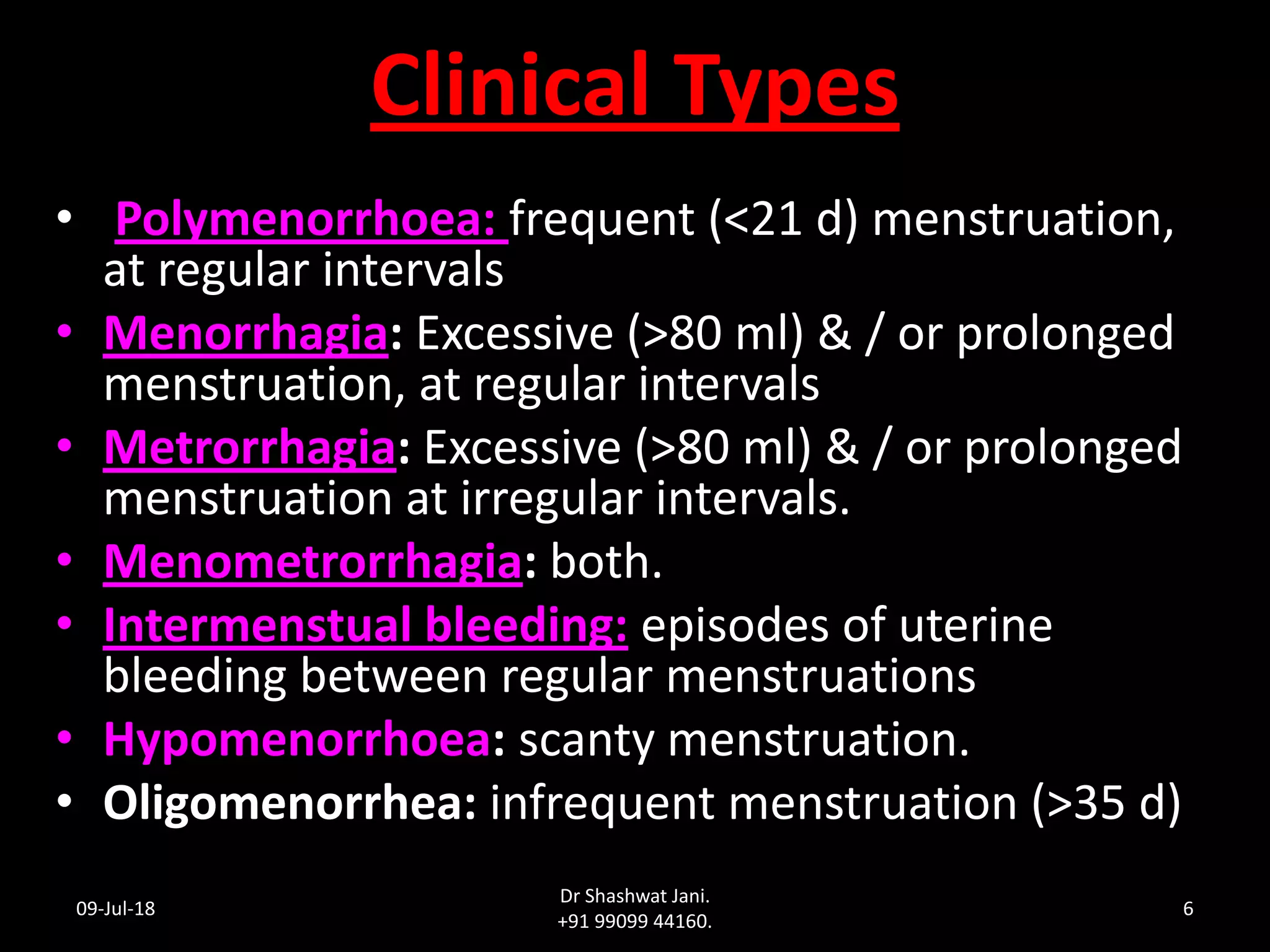 MEDICAL MANAGEMENT OF ABNORMAL UTERINE BLEEDING BY DR SHASHWAT JANI | PDF