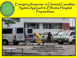 Emergency Response in Chemical Casualties:
 System Approach to Effective Hospital
             Preparedness
 