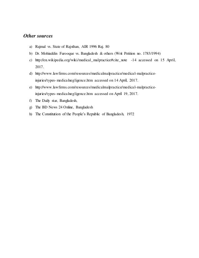 Dissertation medical negligence
