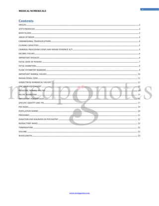 Numbers Medical Term Medical numericals sample | PDF