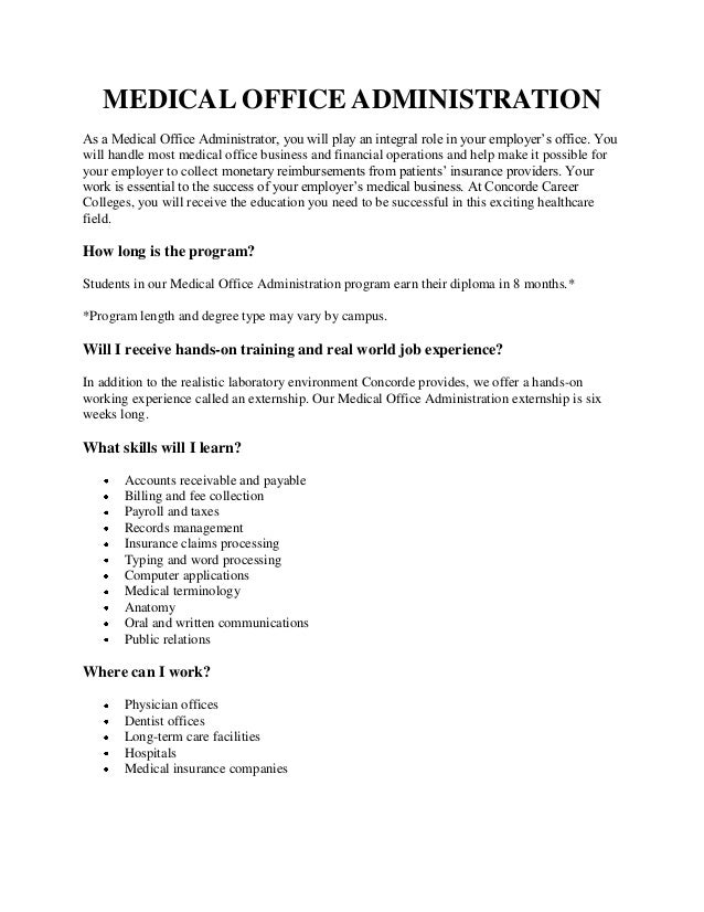 Medical office administration