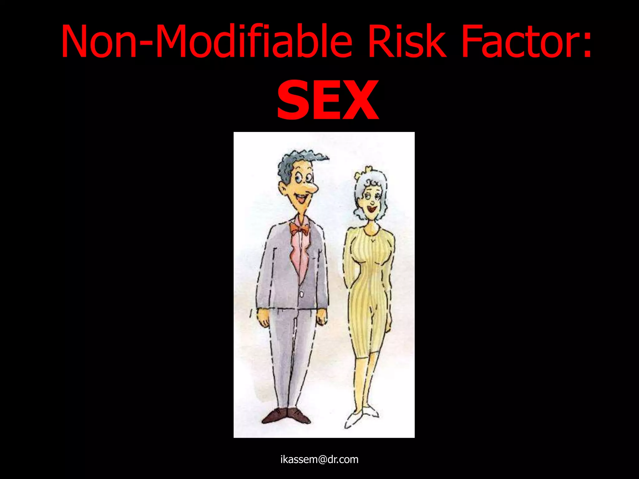 Non-Modifiable Risk Factor:
SEX
ikassem@dr.com
 