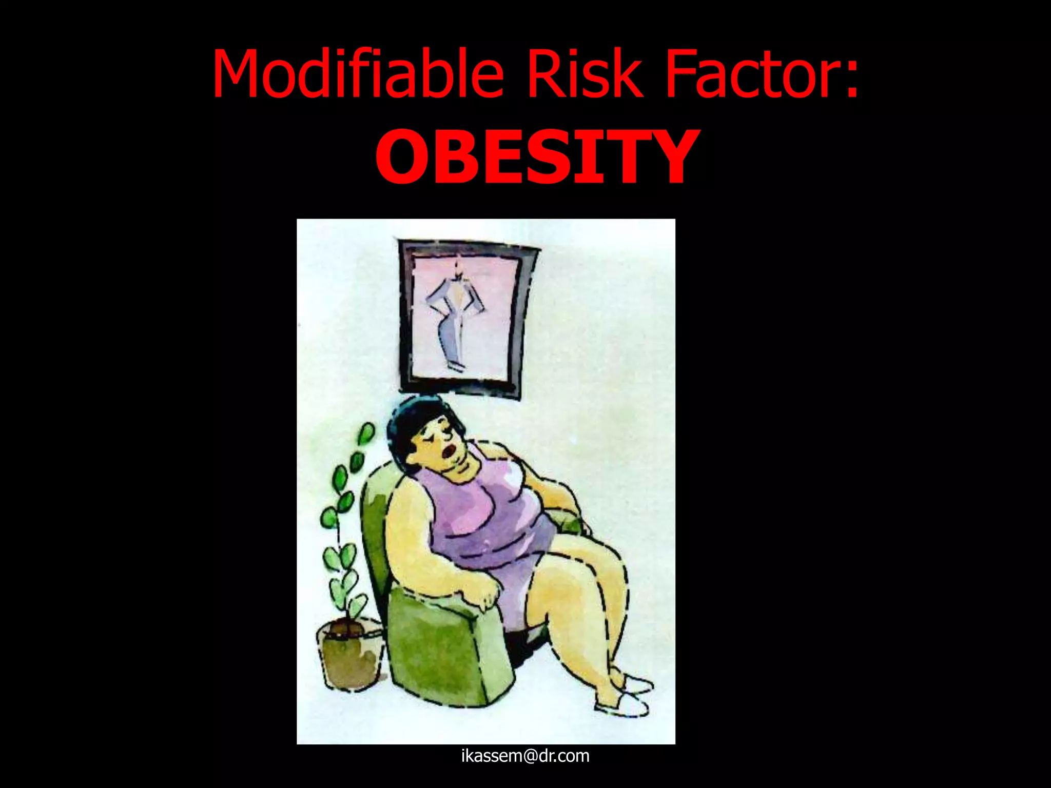 Modifiable Risk Factor:
OBESITY
ikassem@dr.com
 