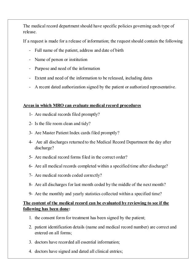 medical records resume samples
